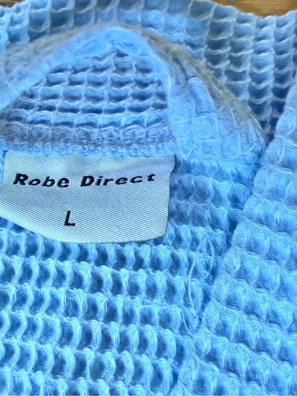 Light Blue Waffle Knit Robe - Picture 5 of 7